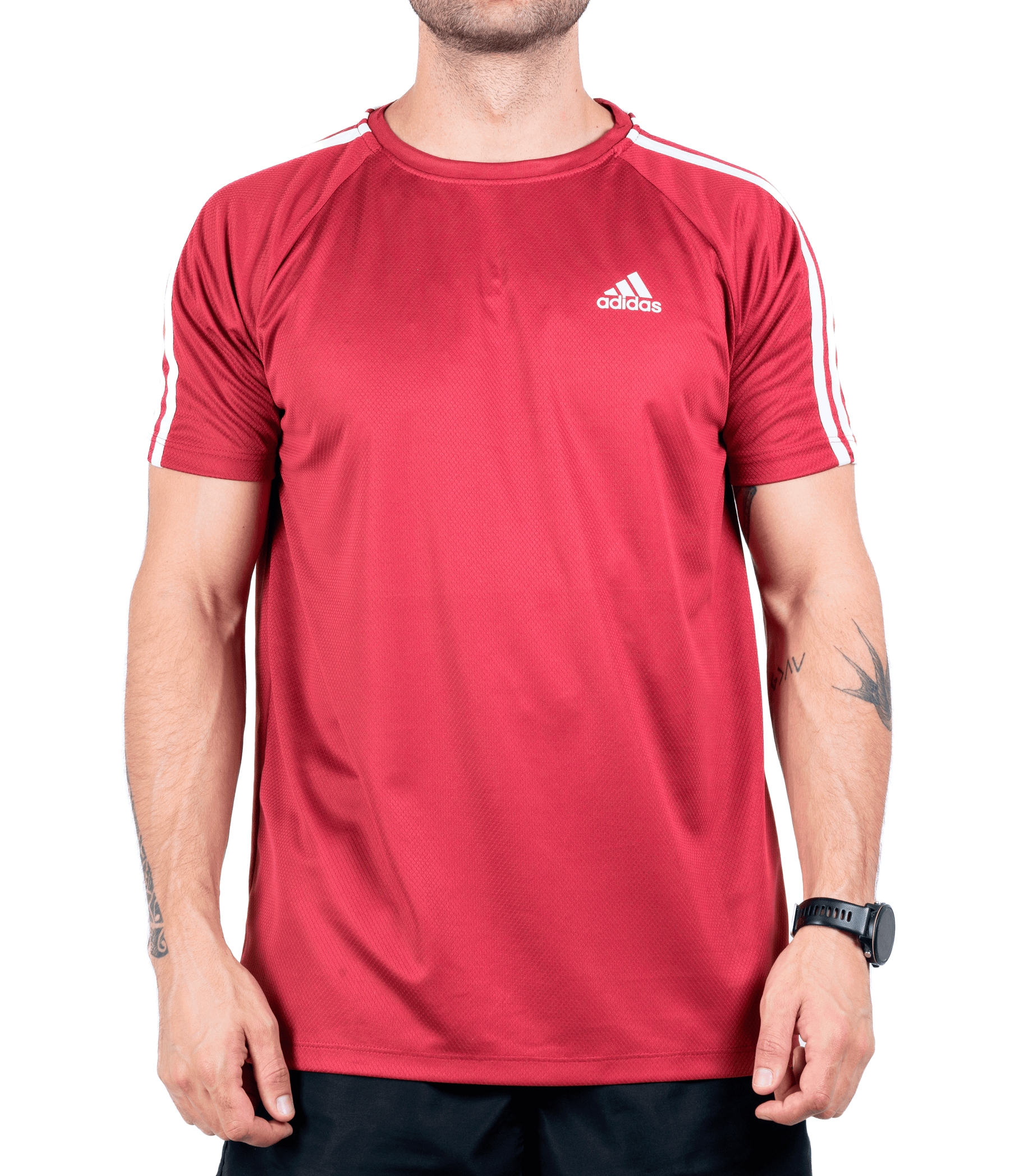 Camiseta Dry Fit Adidas III Listras Ombro