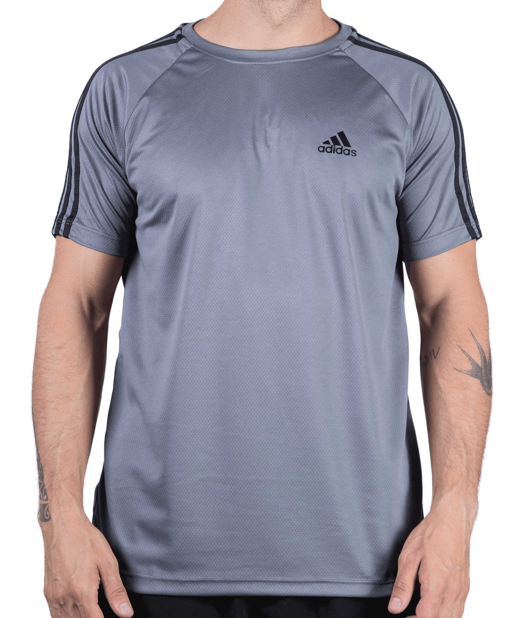 Camiseta Dry Fit Adidas III Listras Ombro