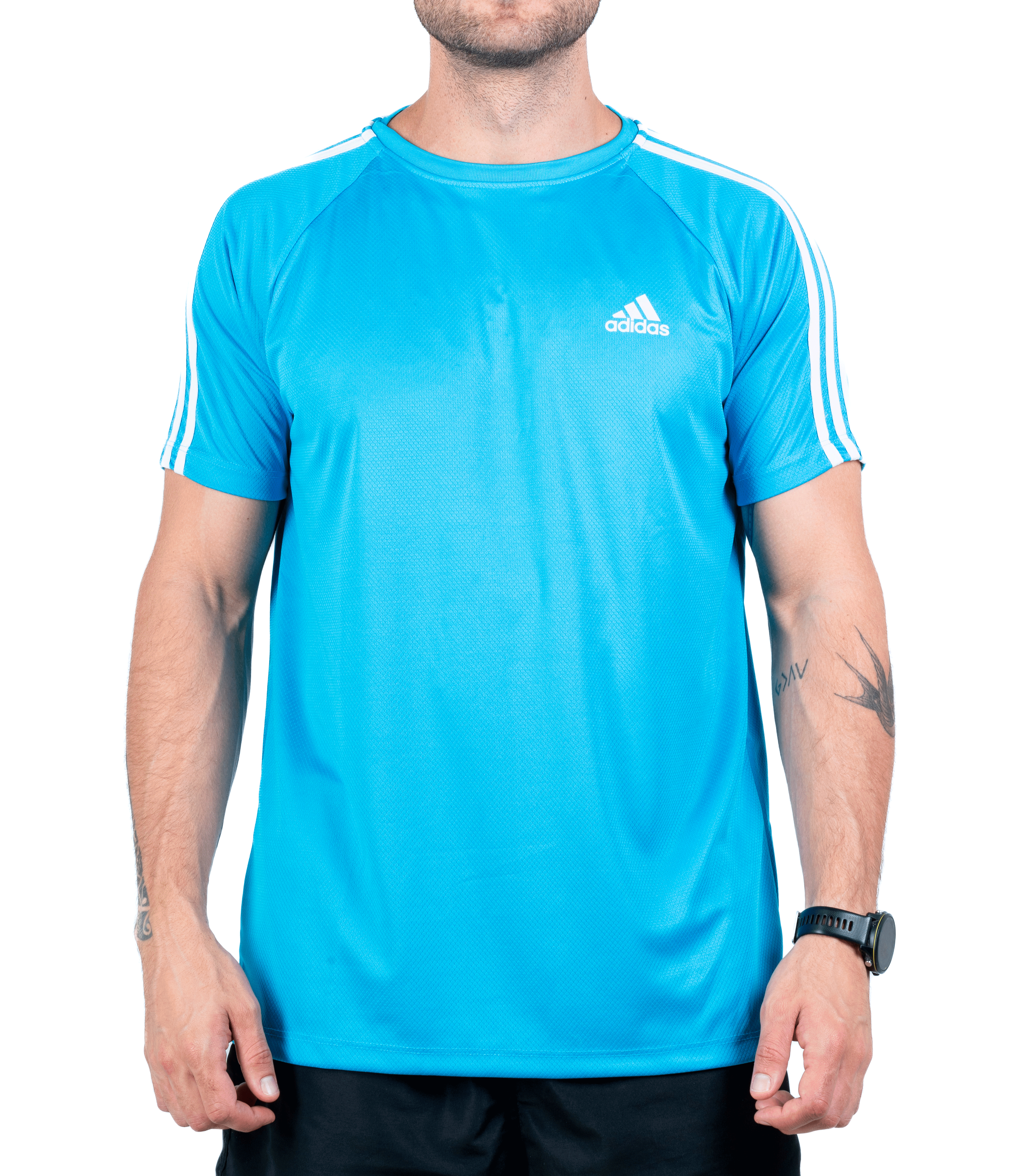 Camiseta Dry Fit Adidas III Listras Ombro