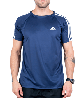 Camiseta Dry Fit Adidas III Listras Ombro