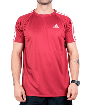 Camiseta Dry Fit Adidas III Listras Ombro