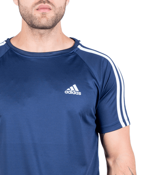 Camiseta Dry Fit Adidas III Listras Ombro