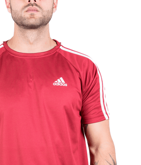 Camiseta Dry Fit Adidas III Listras Ombro