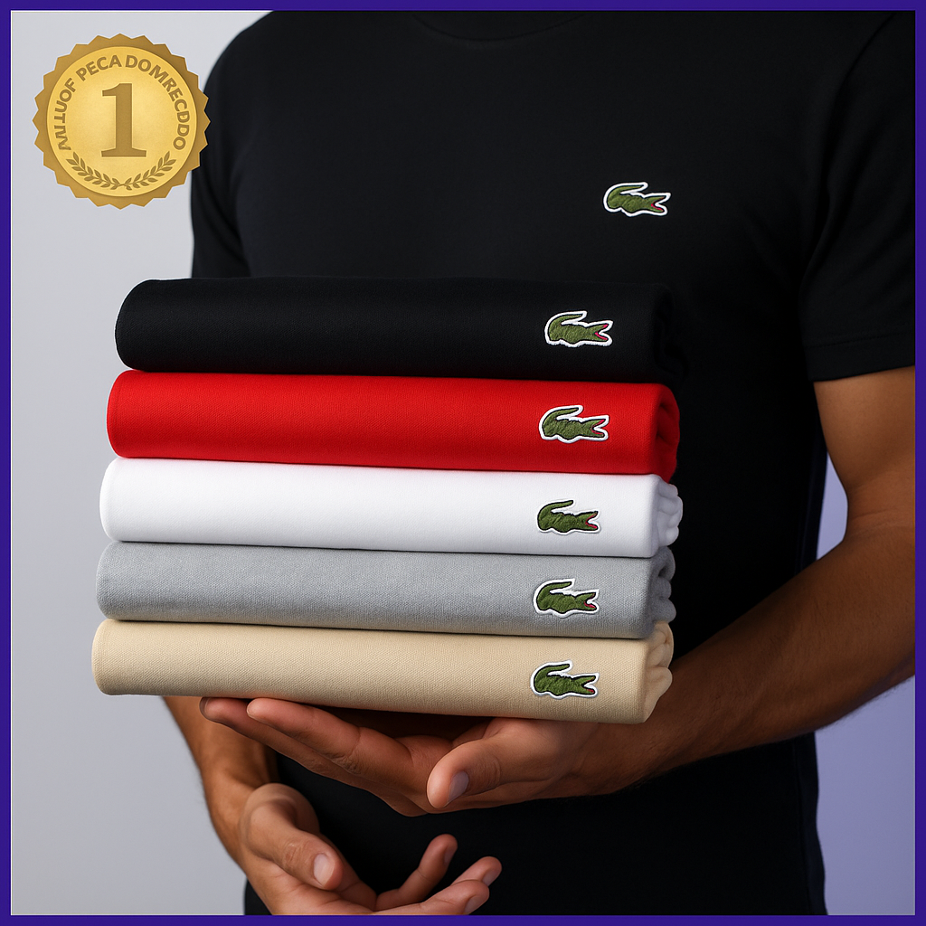 Compre 3 e Leve 5  - KIT 5 Lacoste ALGODÃO Premium