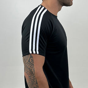 Camiseta Dry Fit Adidas III Listras Ombro