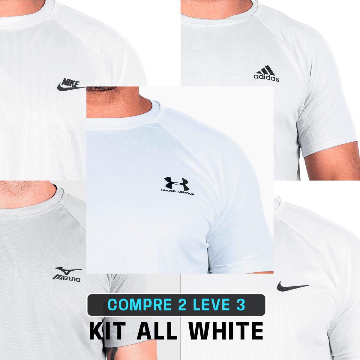 COMPRE 2 E LEVE 3 -  (G1 ao G4) Dry fit WHITE <b>Tamanho Especial</b>