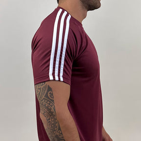 Camiseta Dry Fit Adidas III Listras Ombro