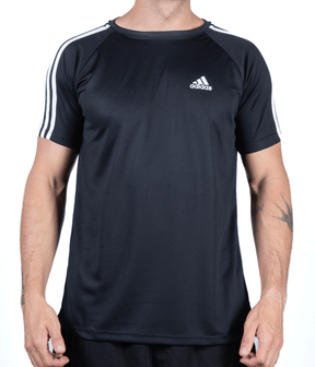 Camiseta Dry Fit Adidas III Listras Ombro